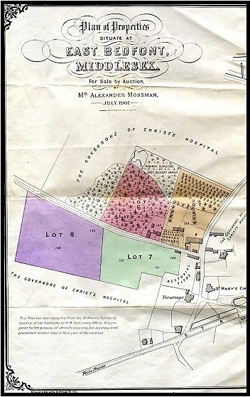 The original sale documents for the land bought at auction on 7th July 1907.  