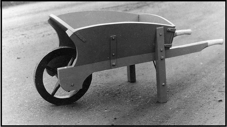 An early Gibbs Hampton Pattern wheelbarrow.