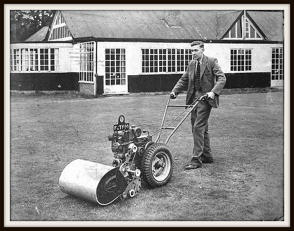 The Barfords Atom mowing a sports ground.